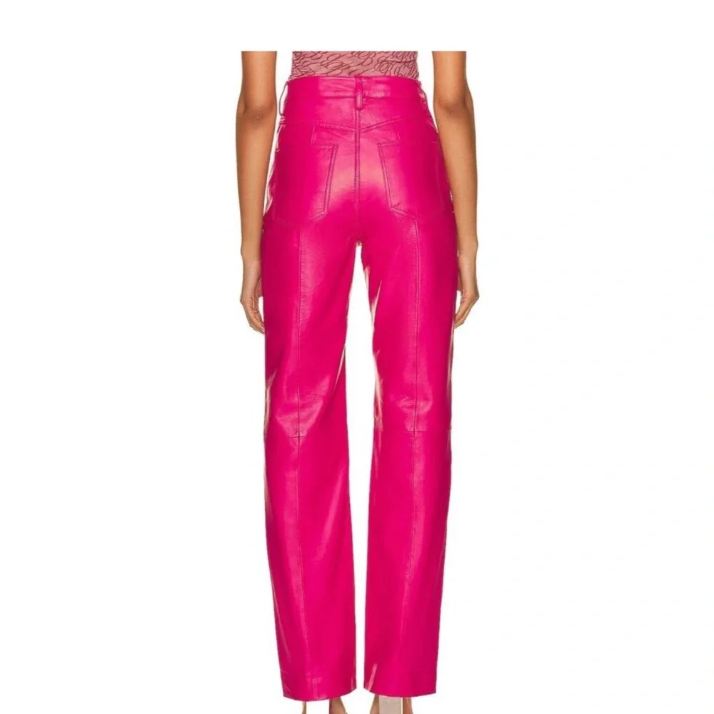 Women's Pink Straight Leg Pants - Picture 2 of 8